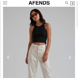 AFENDS SHELBY CORDUROY HIGH WAIST WIDE LEG JEANS